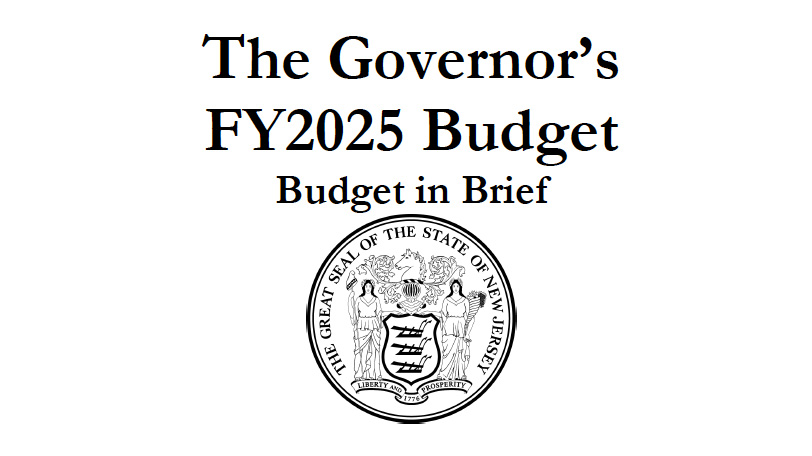 Cover page of NJ Governor Phil Murphy's proposed budget plan.