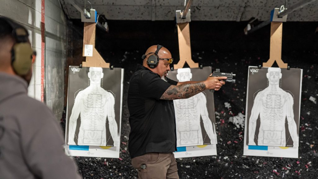 Vlad Vaval, Chief Instructor at Gun for Hire, conducting a firearms course.