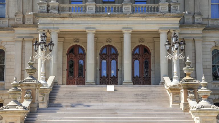 Entrance to the Michigan State Capitol building.