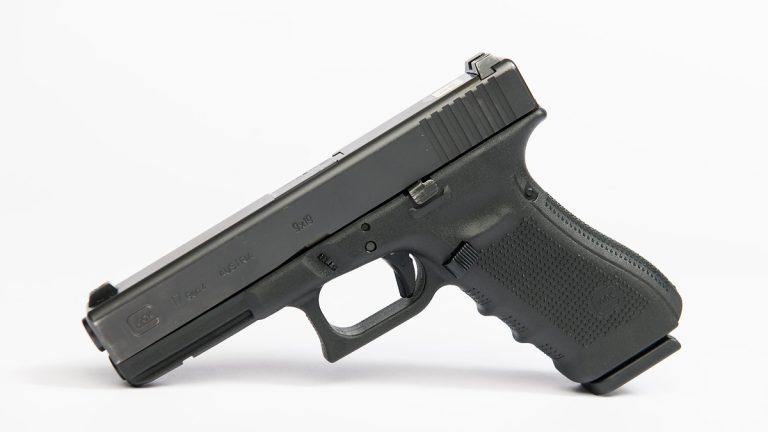 A Gen 4 Glock 17 handgun, one of the recently discontinued models.
