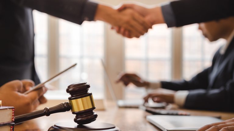 Lawyers shaking hands