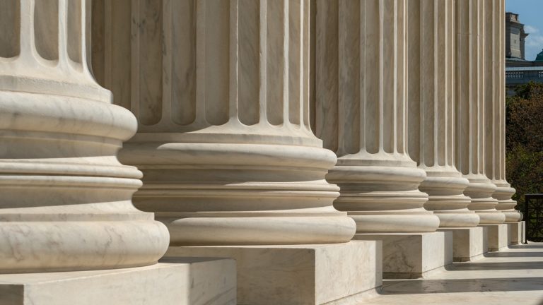 Columns of the U.S. Supreme Court building