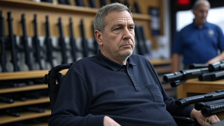 Ex-convict in wheelchair shopping for a firearm