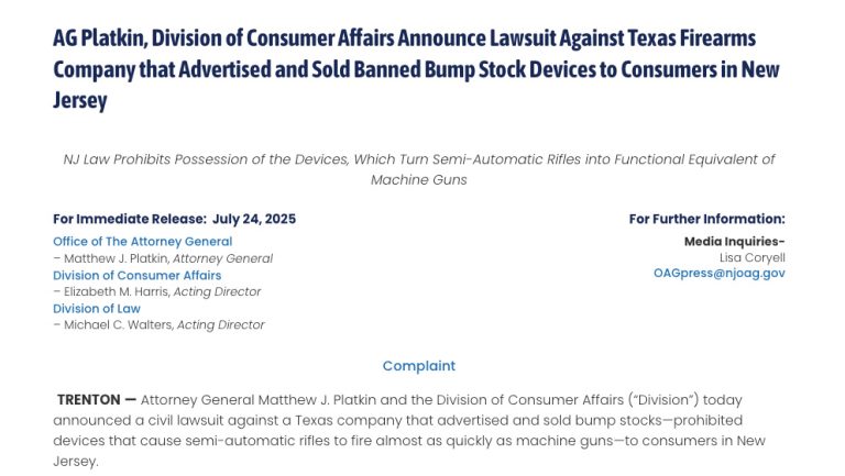 Screenshot of Platkin's press release