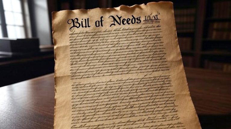 A fake document named the 'Bill of Needs'