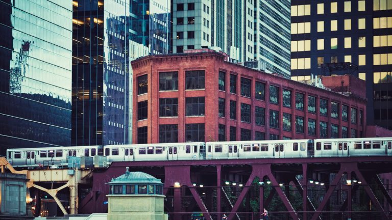 The elevated train in Chicago