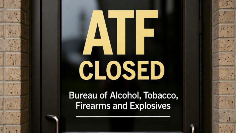 A door that says ATF and Closed