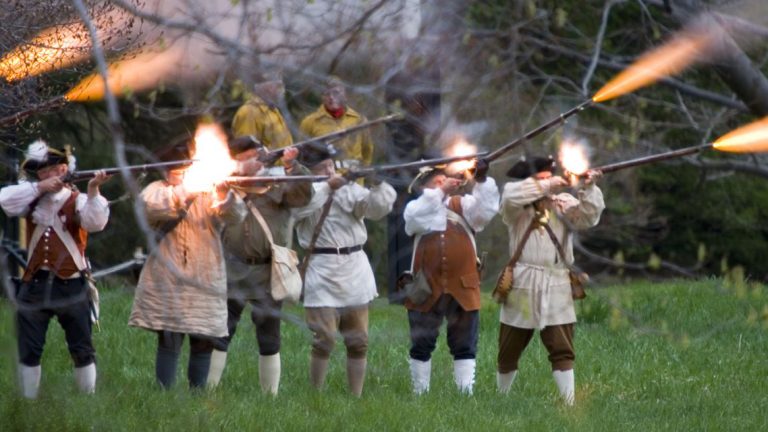 Minutemen training for proficiency with firearms