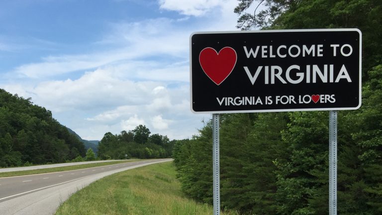 A 'Welcome to Virginia' sign