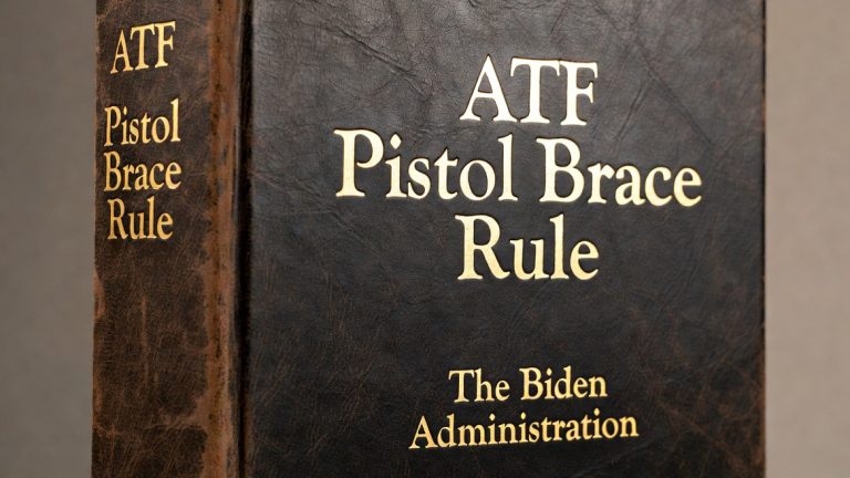 A book titled 'ATF Pistol Brace Rule'