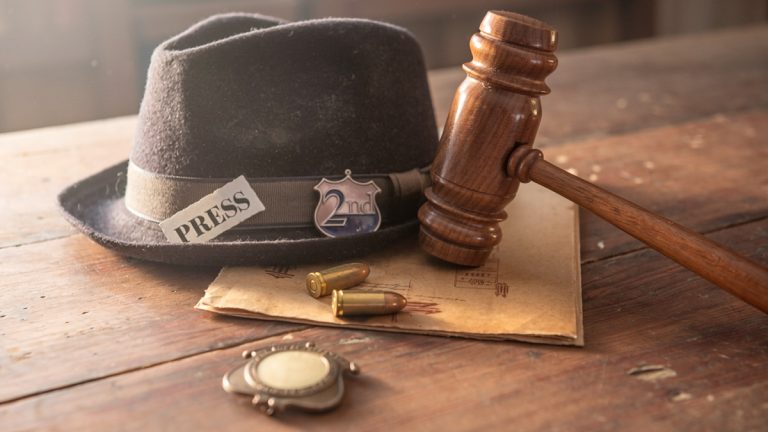 Press hat and a gavel