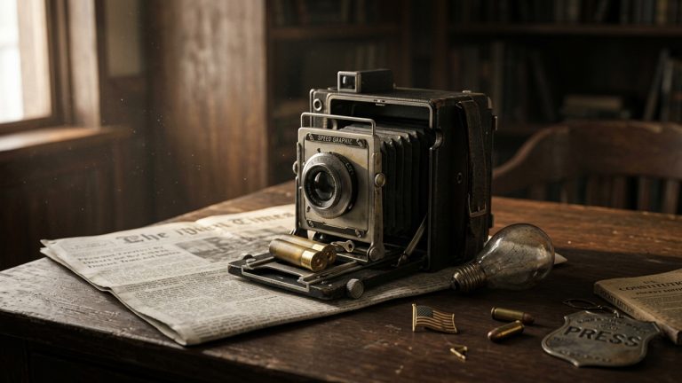 An old-time press camera