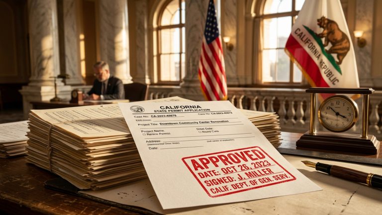 A California carry permit application stamped 'approved'