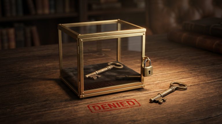 An image depicting one right locked away for another